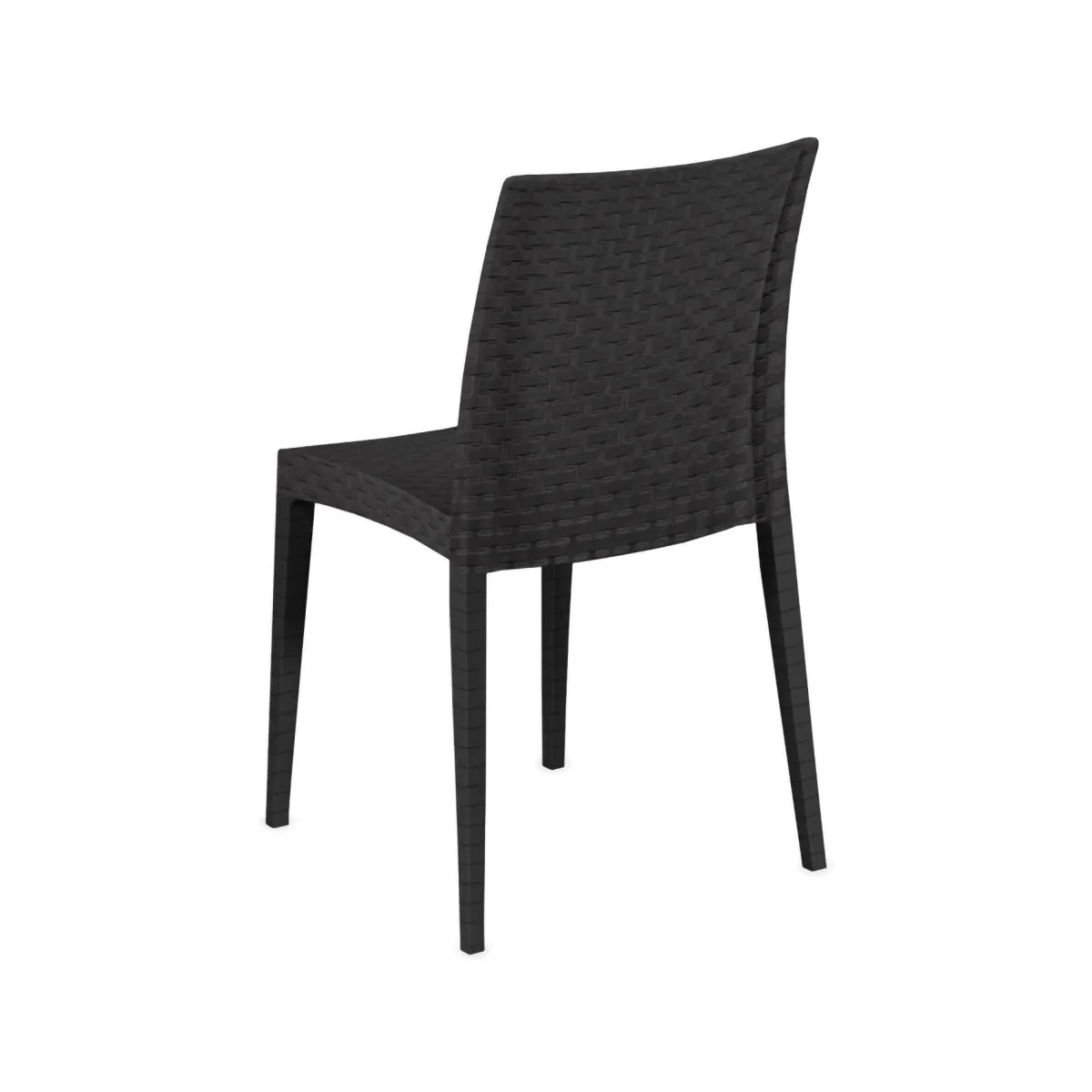 Sedie Da Esterno|Sedie > Dmora Sedia da giardino effetto rattan impilabile antracite - Ferla Grigio Antracite