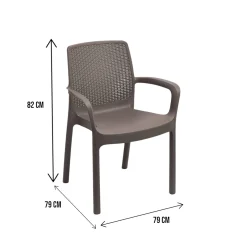 Sedia da giardino elegante impilabile marrone - Asha