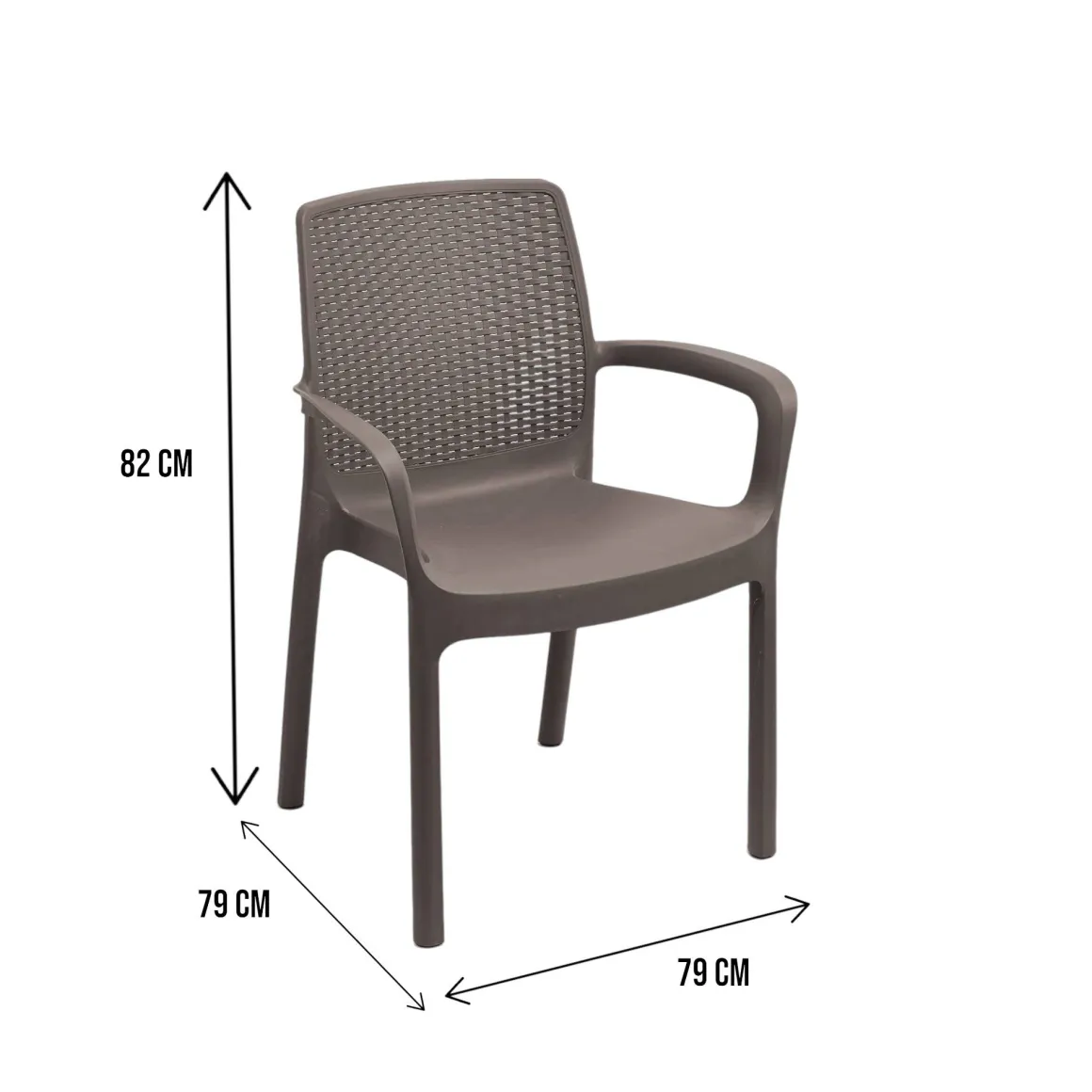 Sedia da giardino elegante impilabile marrone - Asha