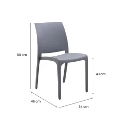 Sedie Da Esterno|Sedie > Dmora Sedia da giardino impilabile - Ant Marrone