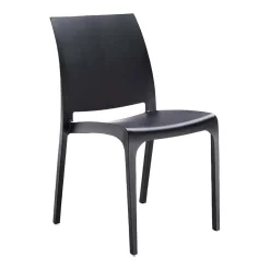 Sedia da giardino impilabile nero - Tambora