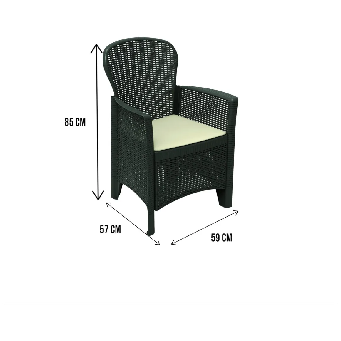 Sedie Da Esterno|Sedie > Dmora Sedia da giardino in plastica - Amilton Bianco