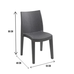 Sedia da giardino moderna impilabile antracite - Ant