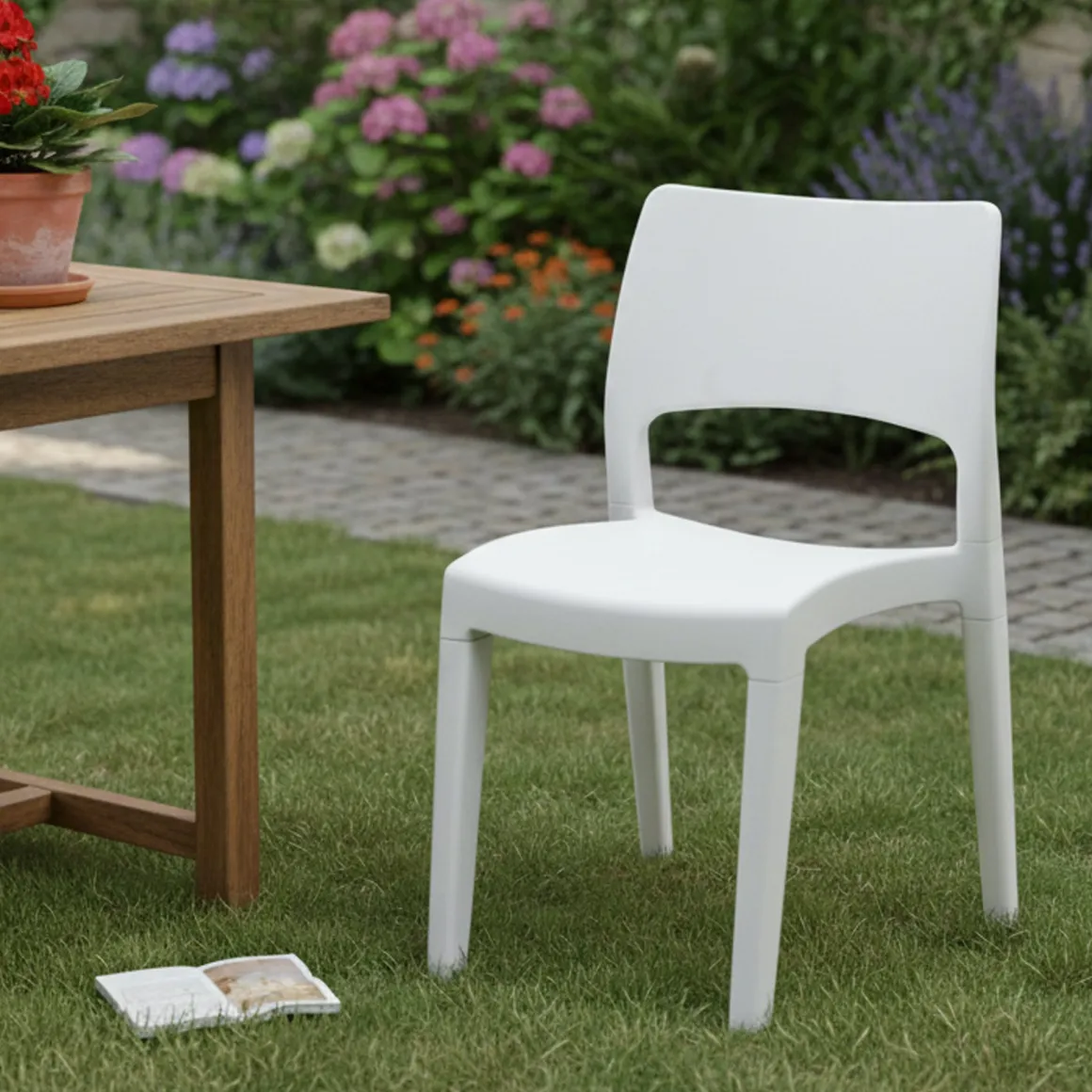 Sedia da giardino resistente bianco - Zircone