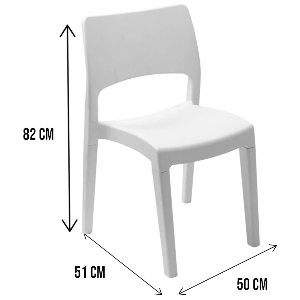 Sedia da giardino resistente bianco - Zircone