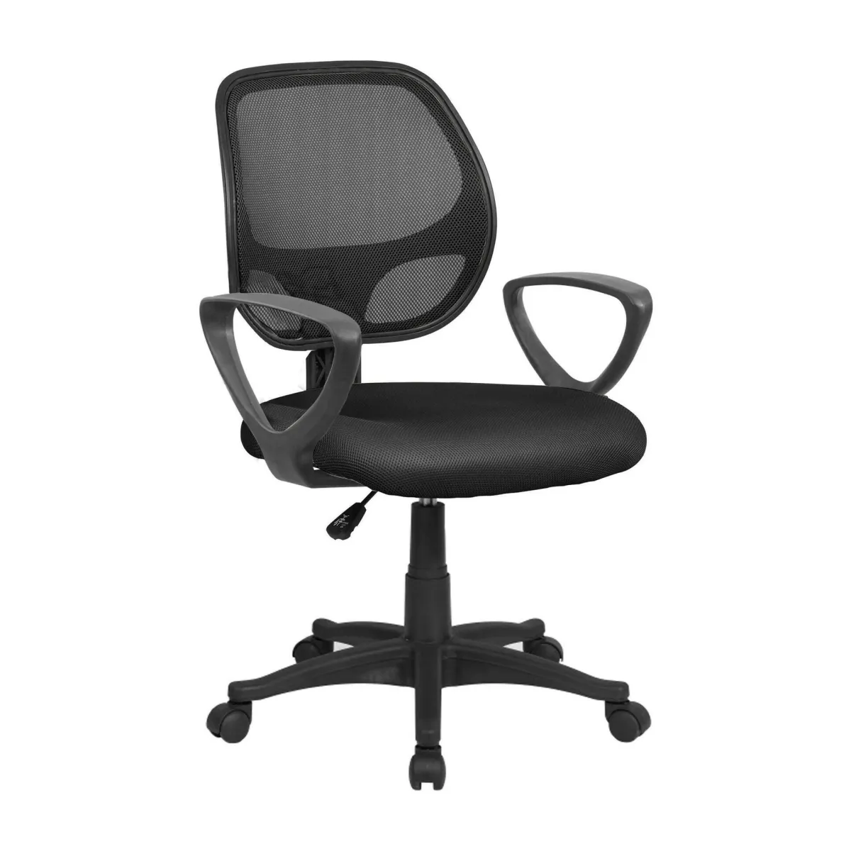Ufficio|Sedie Con Ruote > Dmora Sedia da pc con ruote imbottita con braccioli in ecopelle nera - Filiberta Nero