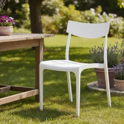 Sedia da terrazza impilabile bianco - Lupia