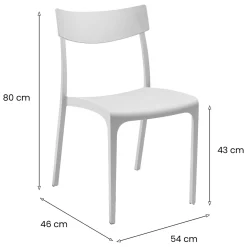 Sedia da terrazza impilabile bianco - Lupia