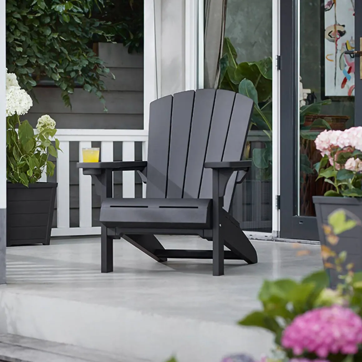 Sedia da terrazzo impilabile antracite - Creston