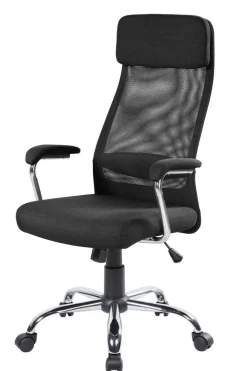 Ufficio|Sedie Con Ruote > Dmora Sedia da ufficio con ruote con braccioli in tessuto nera - Jou Nero