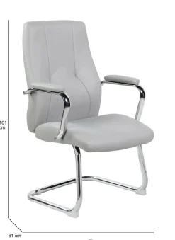 Sedia ergonomica imbottita in ecopelle grigio - Lucana