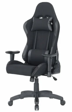 Ufficio|Sedie Con Ruote > Dmora Sedia gaming imbottita con braccioli in ecopelle nera - Mindy Nero