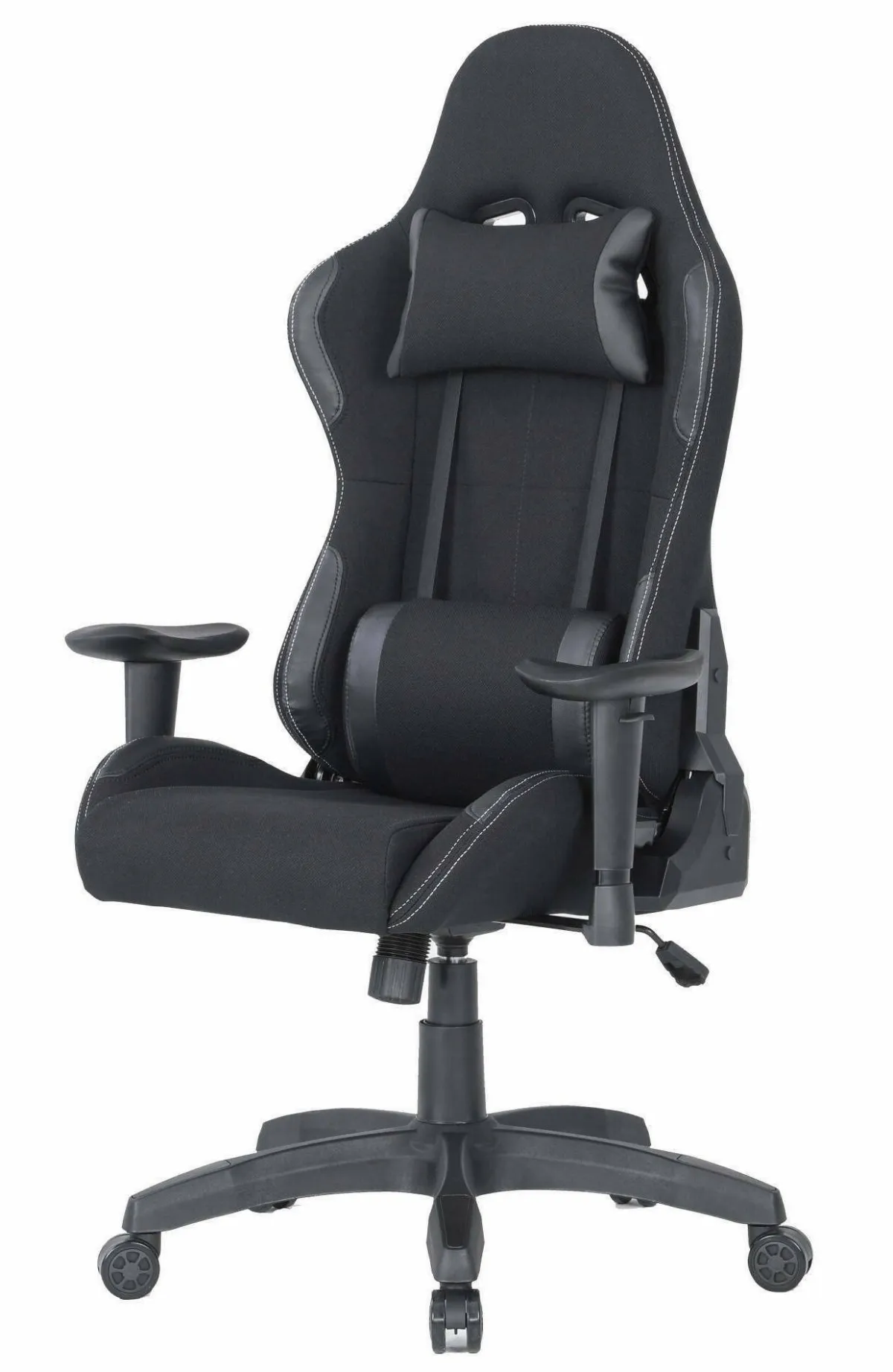 Ufficio|Sedie Con Ruote > Dmora Sedia gaming imbottita con braccioli in ecopelle nera - Mindy Nero
