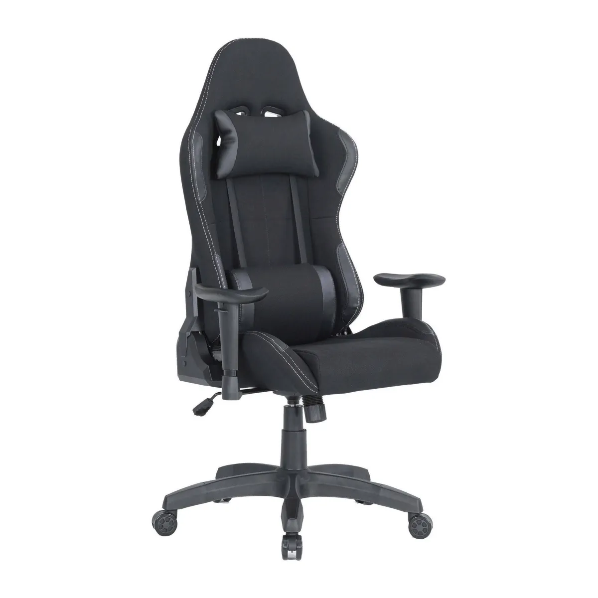 Ufficio|Sedie Con Ruote > Dmora Sedia gaming imbottita con braccioli in ecopelle nera - Mindy Nero