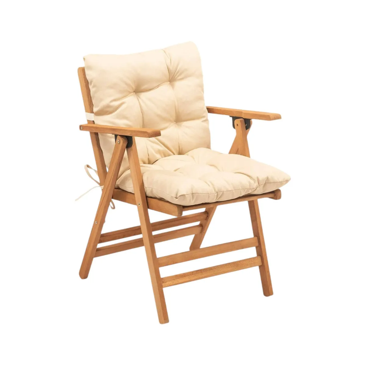 Sedie Da Esterno|Sedie > Dmora Sedia giardino imbottita in legno antracite - Zoldo Bianco Crema