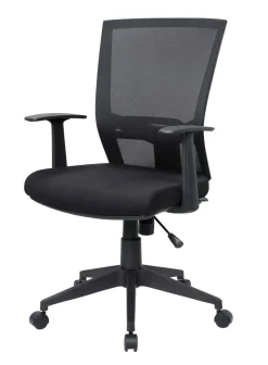 Ufficio|Sedie Con Ruote > Dmora Sedia girevole con schienale ergonomico in tessuto nera - Eulalia Nero