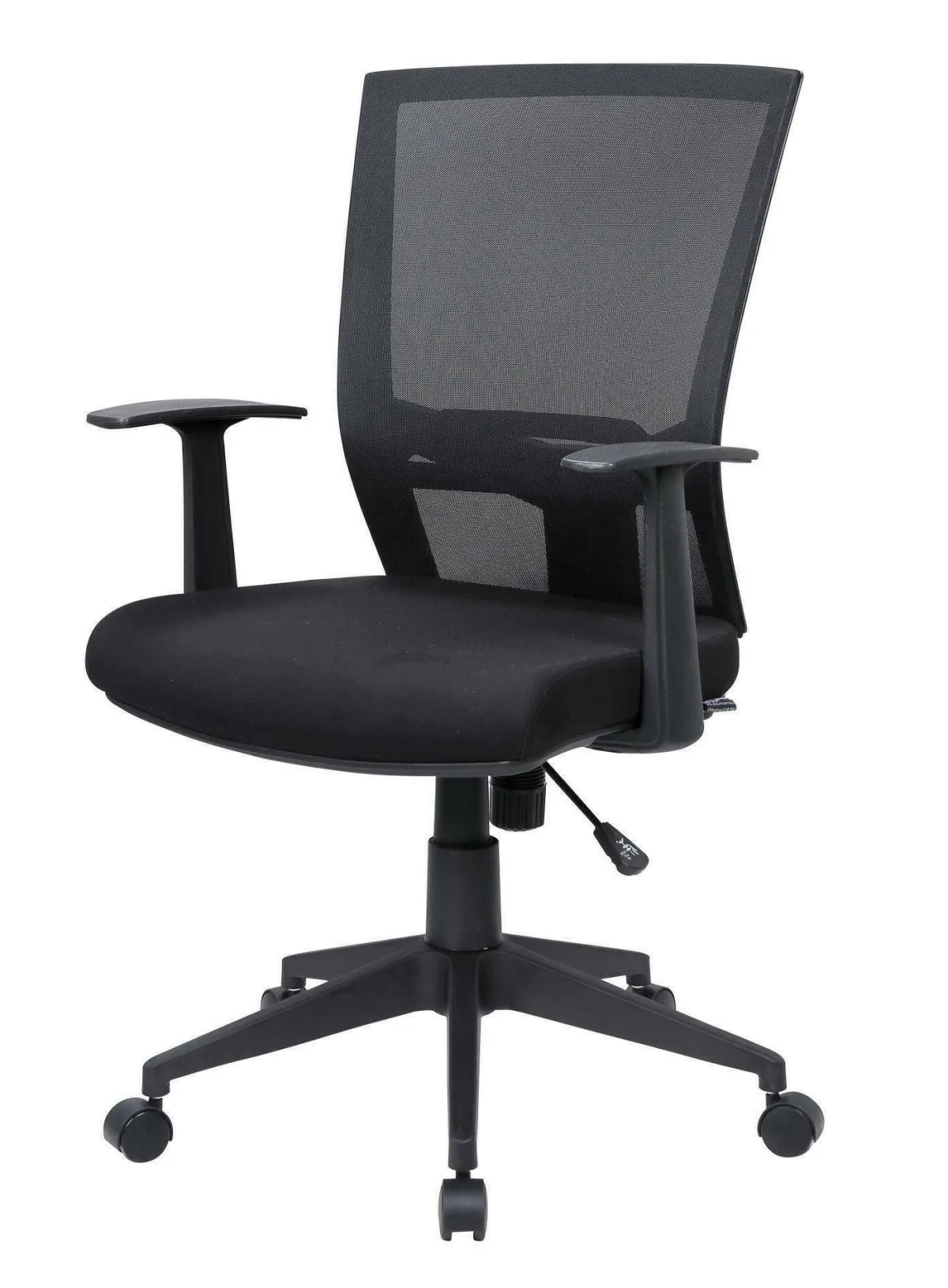 Ufficio|Sedie Con Ruote > Dmora Sedia girevole con schienale ergonomico in tessuto nera - Eulalia Nero
