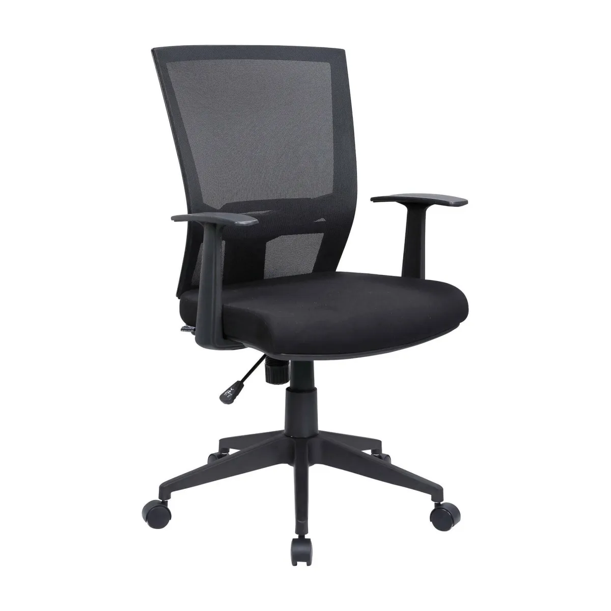 Ufficio|Sedie Con Ruote > Dmora Sedia girevole con schienale ergonomico in tessuto nera - Eulalia Nero