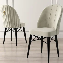 Sedie > Dmora Sedia Grigio Chiaro Nero 6 Sedie Imbottito, Peso Supportato 120 kg - Perillis Nero, Grigio Chiaro