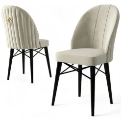 Sedie > Dmora Sedia Grigio Chiaro Nero 6 Sedie Imbottito, Peso Supportato 120 kg - Perillis Nero, Grigio Chiaro