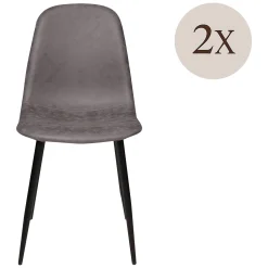 Sedie > Dmora Sedia 2 Sedie Materiale Struttura in Metallo, Colore Seduta - Cerda Grigio