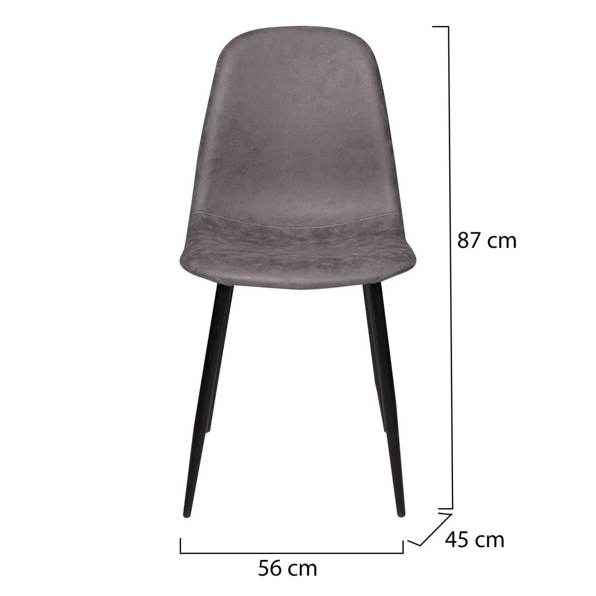 Sedie > Dmora Sedia 2 Sedie Materiale Struttura in Metallo, Colore Seduta - Cerda Grigio