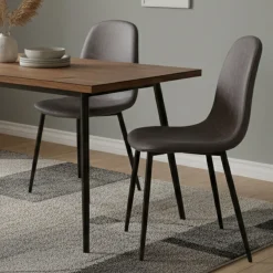Sedie > Dmora Sedia 2 Sedie Materiale Struttura in Metallo, Colore Seduta - Cerda Grigio