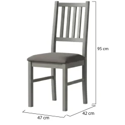 Sedia Grigio una Sedia Materiale Struttura in Legno Massello, Colore Seduta Grigio - Fraine