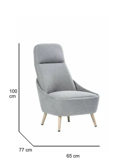 Sedia imbottita in tessuto grigio - Azzio