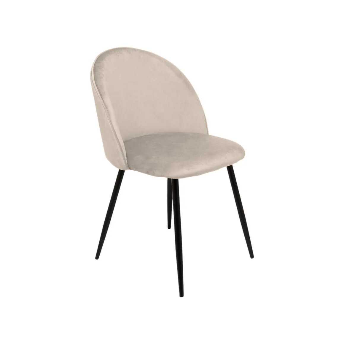 Sedia imbottita in velluto grigio chiaro - Achito