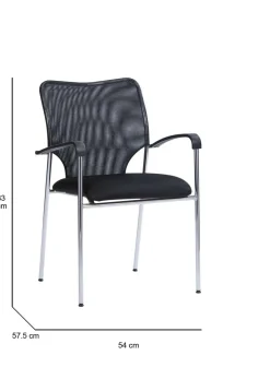 Ufficio|Sedie > Dmora Sedia impilabile imbottita in tessuto e metallo - Balocco Nero