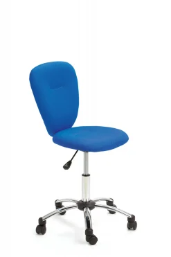 Sedia in metallo e tessuto imbottitio blu