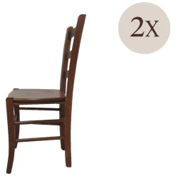 Sedia Marrone Noce 2 Sedie Colore Seduta Marrone, Sfumatura Colore Struttura Noce - Matelica