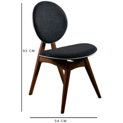Sedie > Dmora Sedia 2 Sedie Imbottito, Peso Supportato 150 kg - Centrale Marrone Noce