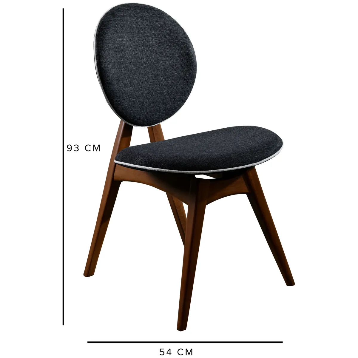 Sedie > Dmora Sedia 2 Sedie Imbottito, Peso Supportato 150 kg - Centrale Marrone Noce
