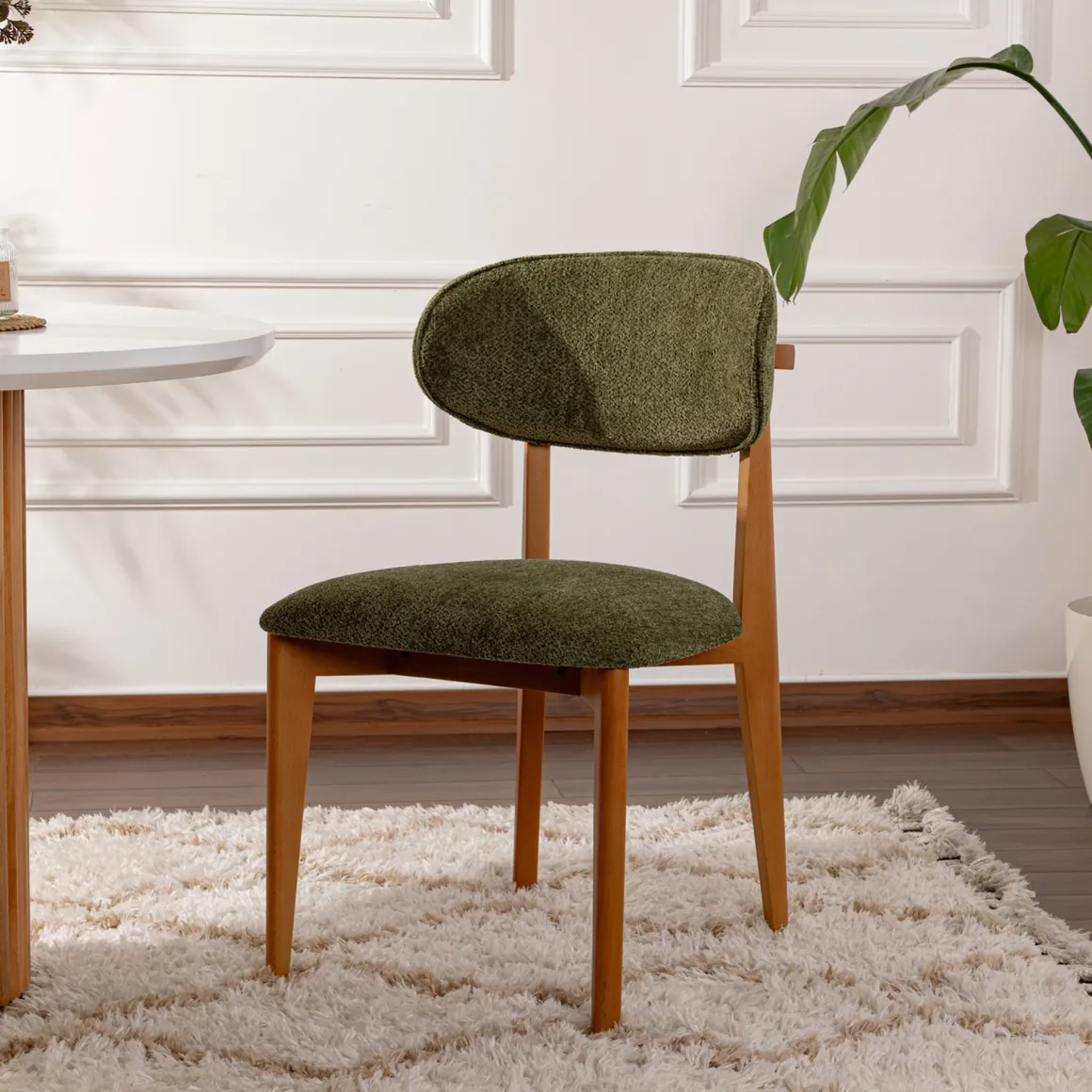 Sedia Marrone Noce Verde 2 Sedie Imbottito, Peso Supportato 120 kg - Morubio