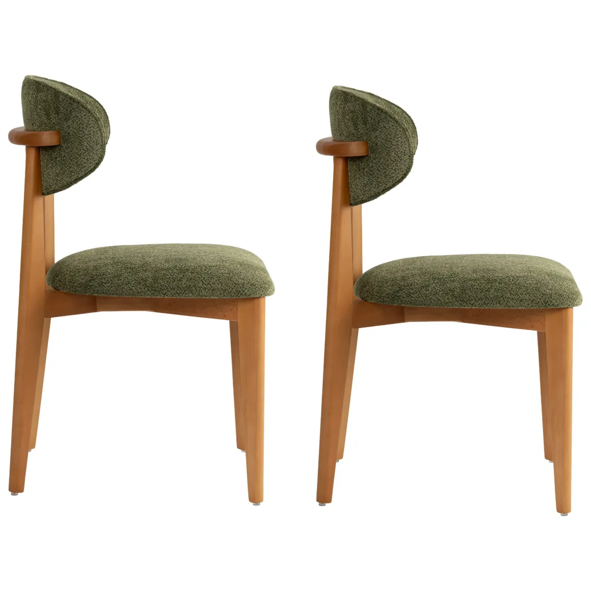 Sedia Marrone Noce Verde 2 Sedie Imbottito, Peso Supportato 120 kg - Morubio