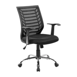 Ufficio|Sedie Con Ruote > Dmora Sedia per studio con ruote imbottita in tessuto nera - Camaleonte Nero