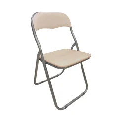 Sedia pieghevole imbottita beige struttura in metallo - Antenore
