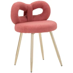Sedia Rosa oro una Sedia Seduta in Tessuto Effetto Bouclè, Imbottito - Rishik