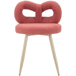 Sedia Rosa oro una Sedia Seduta in Tessuto Effetto Bouclè, Imbottito - Rishik