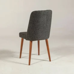 Sedia scandi imbottita in tessuto noce e antracite - Champi