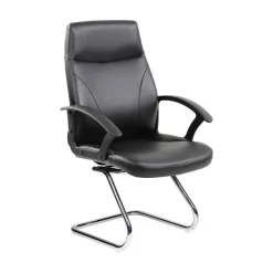 Sedia ufficio imbottita in ecopelle nero - Triangolo