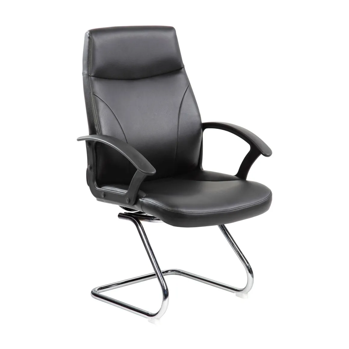 Sedia ufficio imbottita in ecopelle nero - Triangolo
