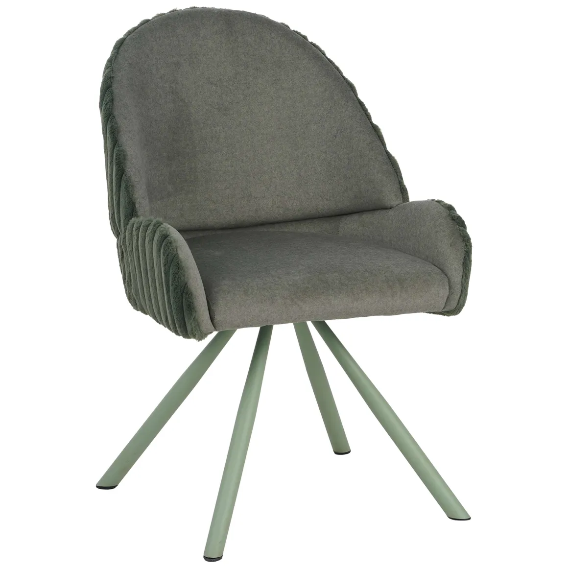 Sedia Verde Grigio 2 Sedie Imbottito, Materiale Struttura in Tessuto - Kinna