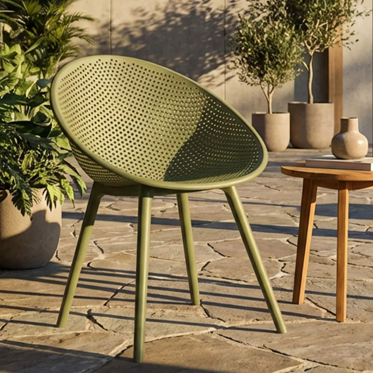 Sedie > Dmora Sedia 2 Sedie Adatto per Indoor/outdoor, Materiale Struttura in Plastica - Tansen Verde