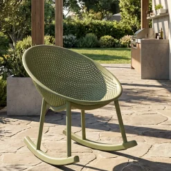 Sedie > Dmora Sedia 2 Sedie a Dondolo, Adatto per Indoor/outdoor, Materiale Struttura in Plastica - Phunt Verde