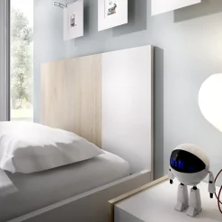 Composizioni Camera Da Letto > Dmora Set Camera da Letto Marrone Rovere Bianco 4 Cassetti 2 Ripiani, Ante - Oakhurst Bianco, Marrone Rovere