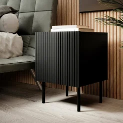 Set di 2 comodini Livraga, 45x40 h51 cm, Nero