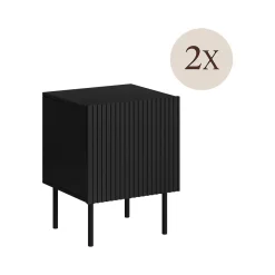 Set di 2 comodini Livraga, 45x40 h51 cm, Nero